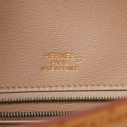 Hermes Lizard Alligator Ostrich Grand Marriage Ghillies Birkin 35 Poussiere Tabac Camel Sesame 5 of 8