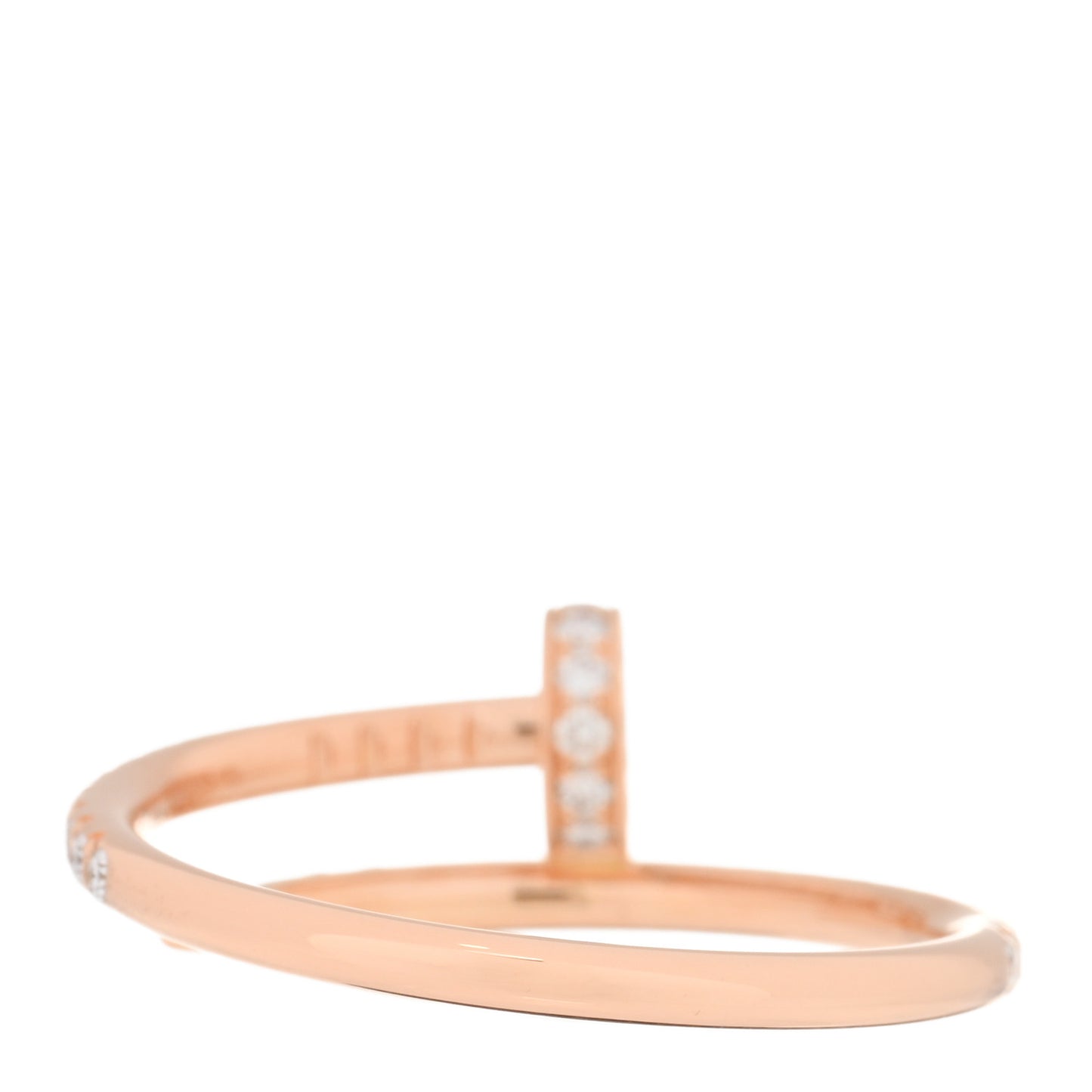 18K Pink Gold Diamond Juste Un Clou Paved Ring 54 7