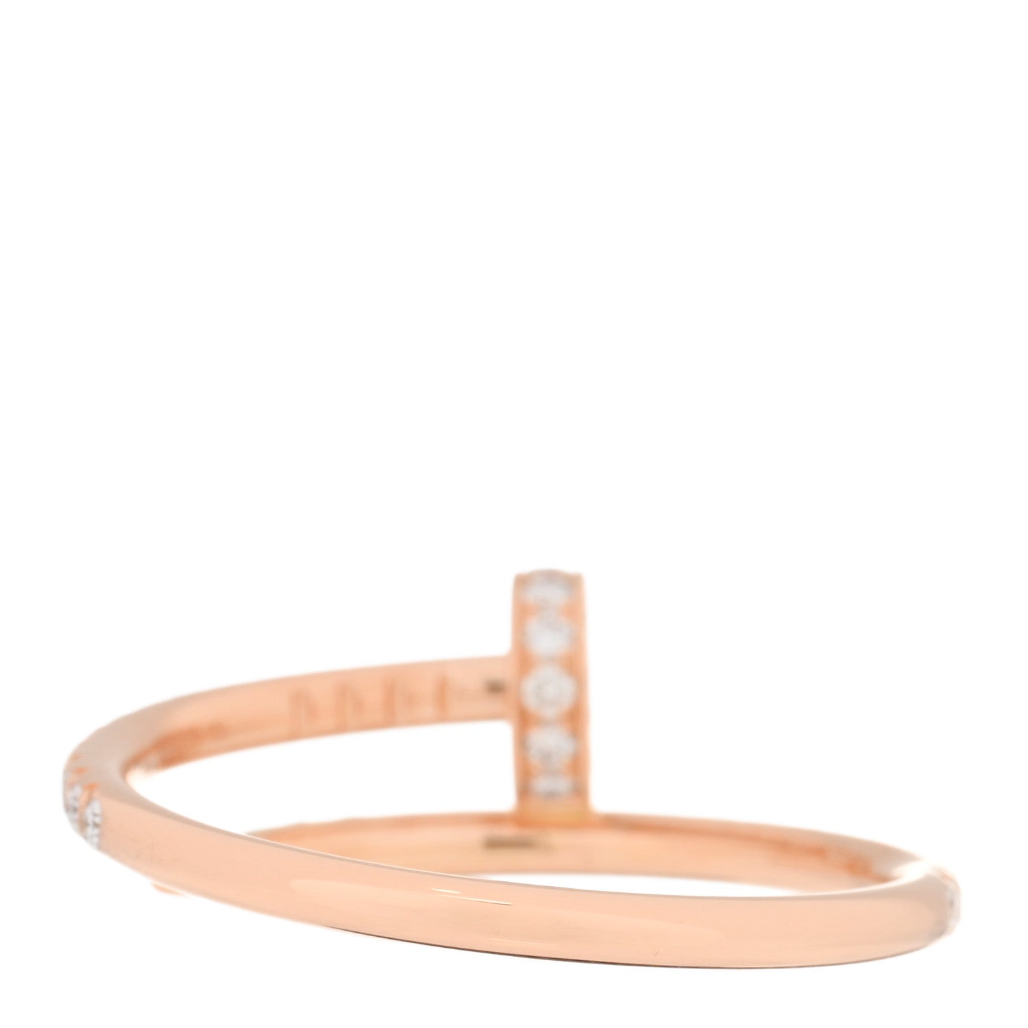 Cartier 18K Pink Gold Diamond Juste Un Clou Paved Ring 54 7 3 of 5