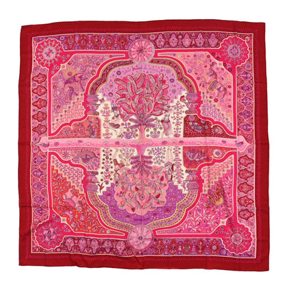 Hermes Cashmere Silk Aux Portes Du Palais Shawl 140 Framboise Rose Mauve 1 of 3