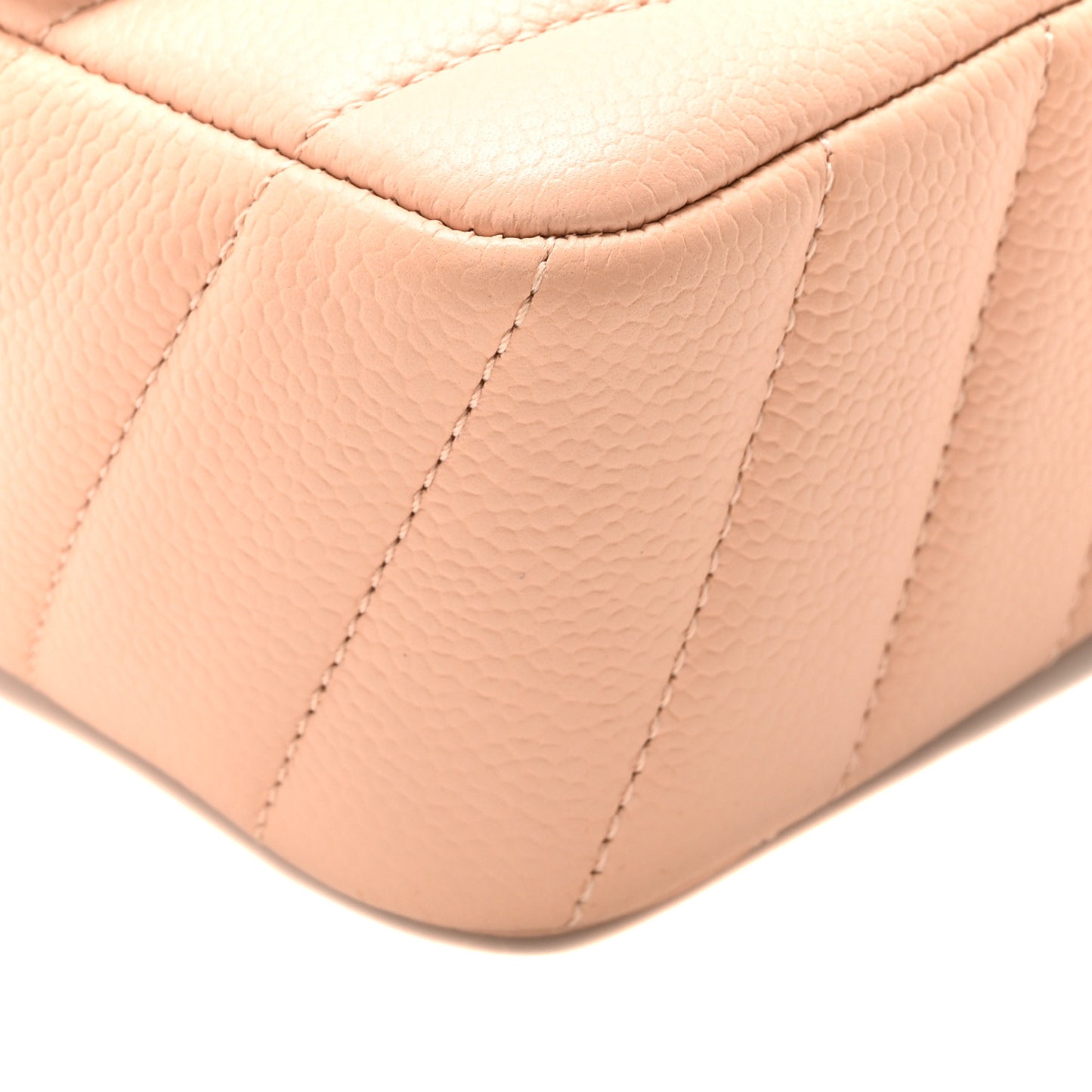 Caviar Chevron Quilted Small Single Flap Light Pink