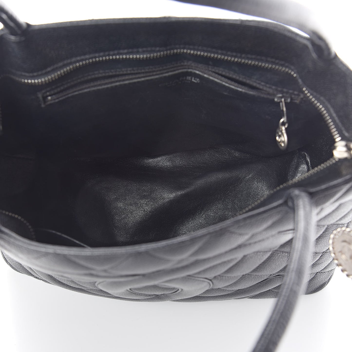 Caviar Quilted Medallion Tote Black