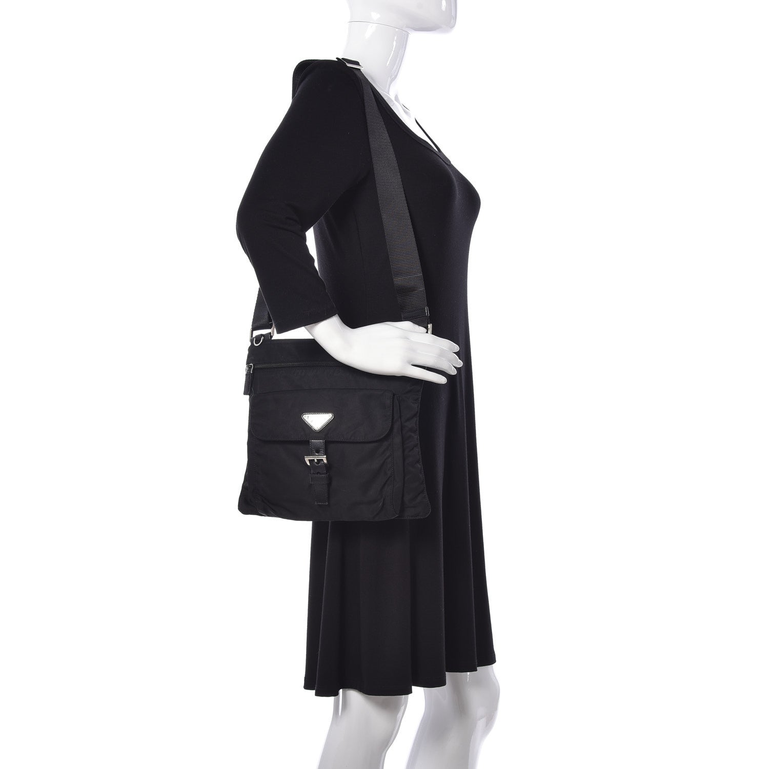 Prada Nylon Vela Messenger Black 2 of 9