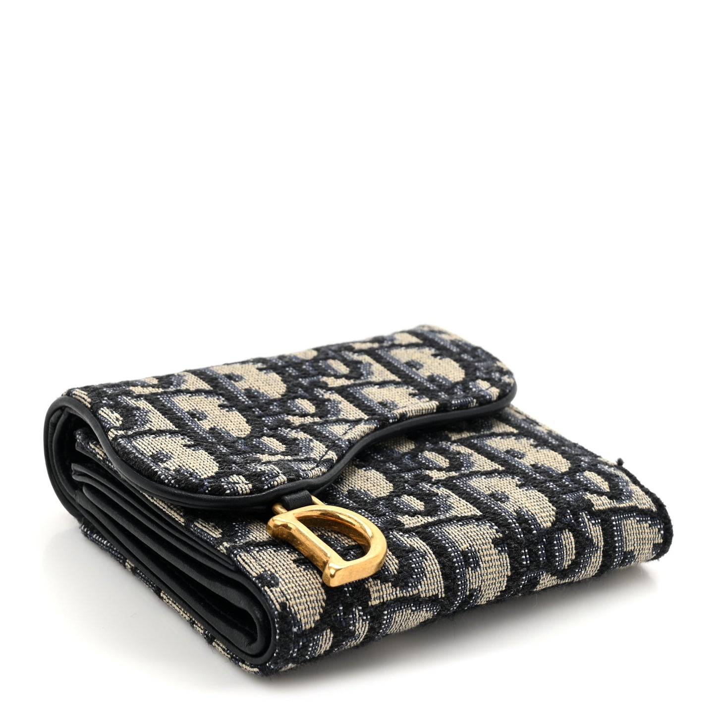 Oblique Saddle Lotus Wallet Blue