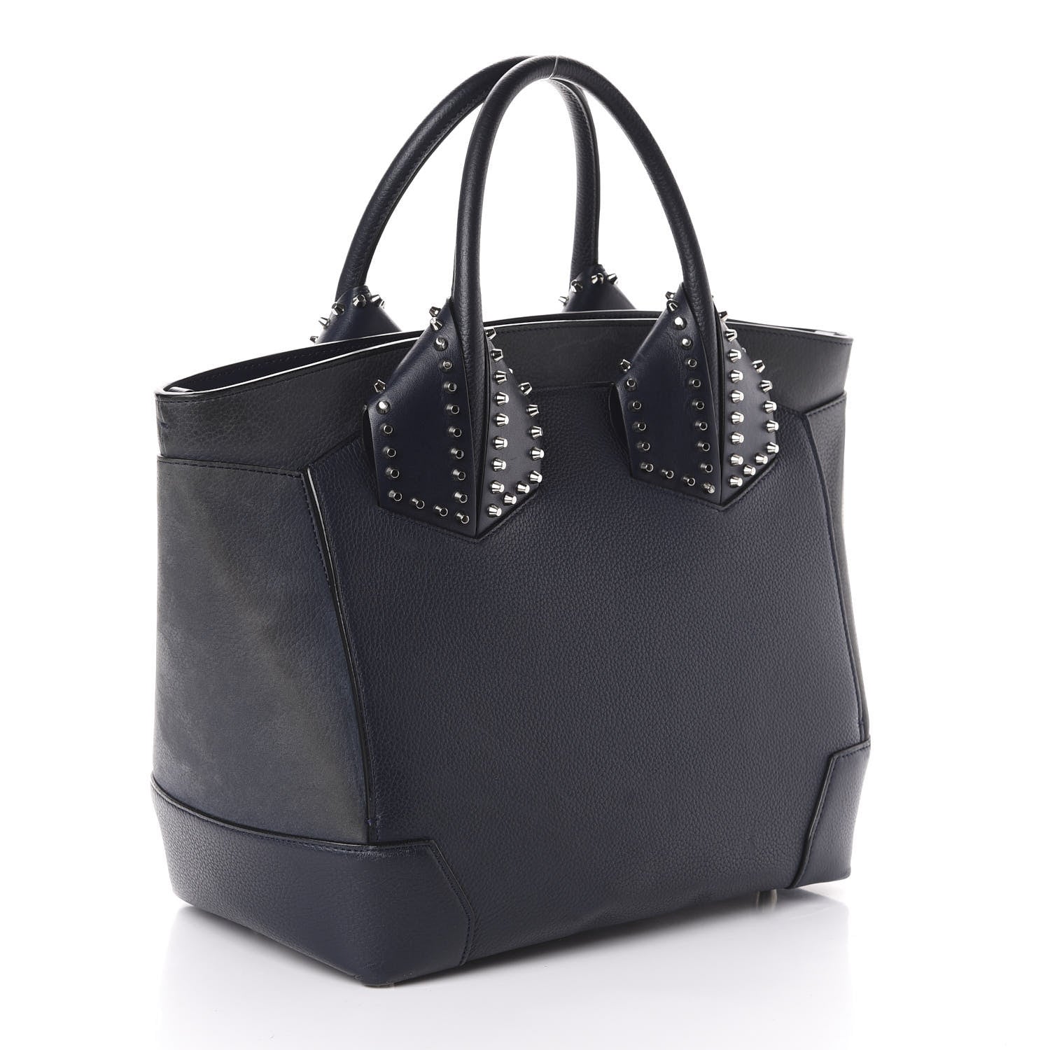 Christian Louboutin Grained Calfskin Studded Large Eloise Satchel Nuit 3 of 9