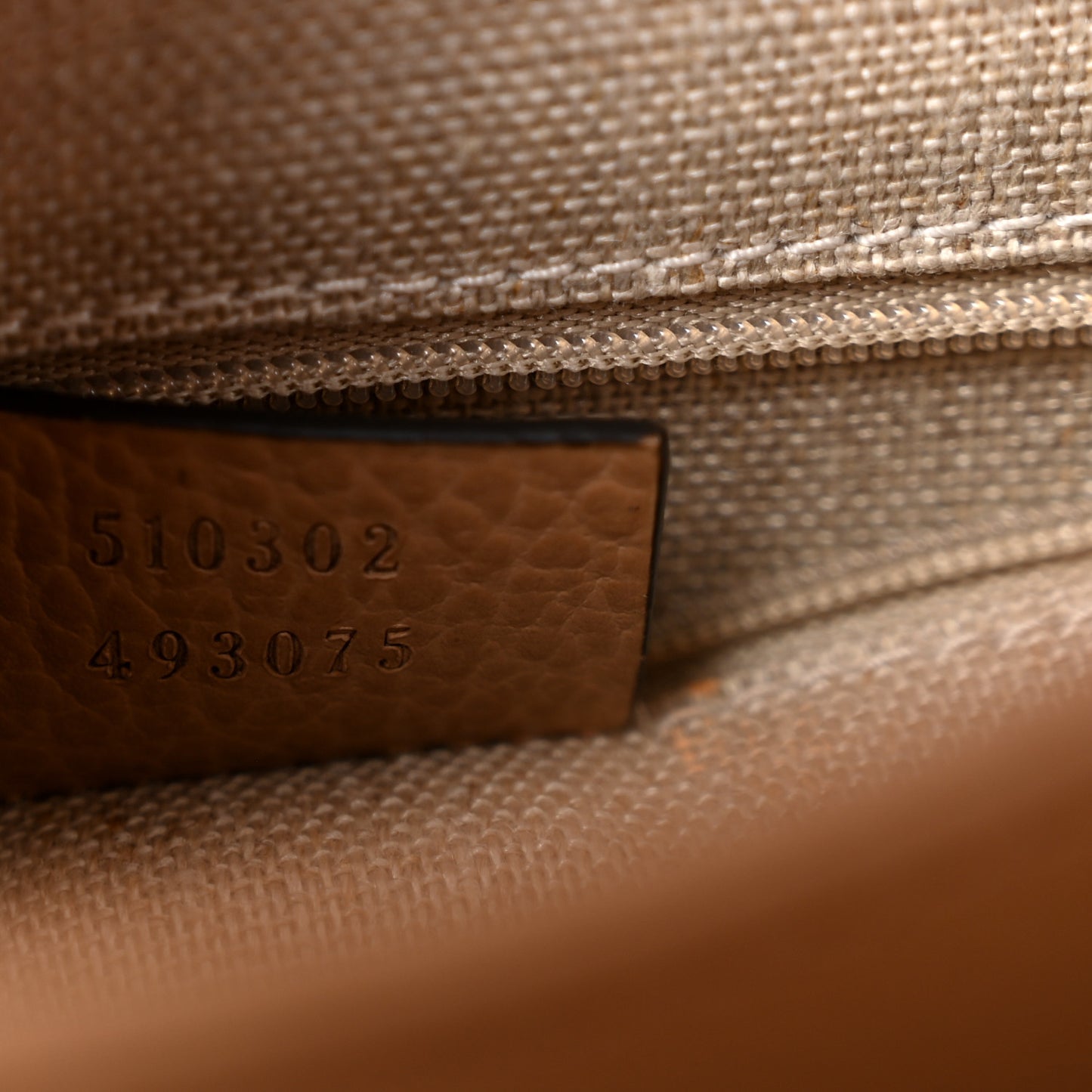 Dollar Calfskin Interlocking G Top Handle Shoulder Bag Camelia