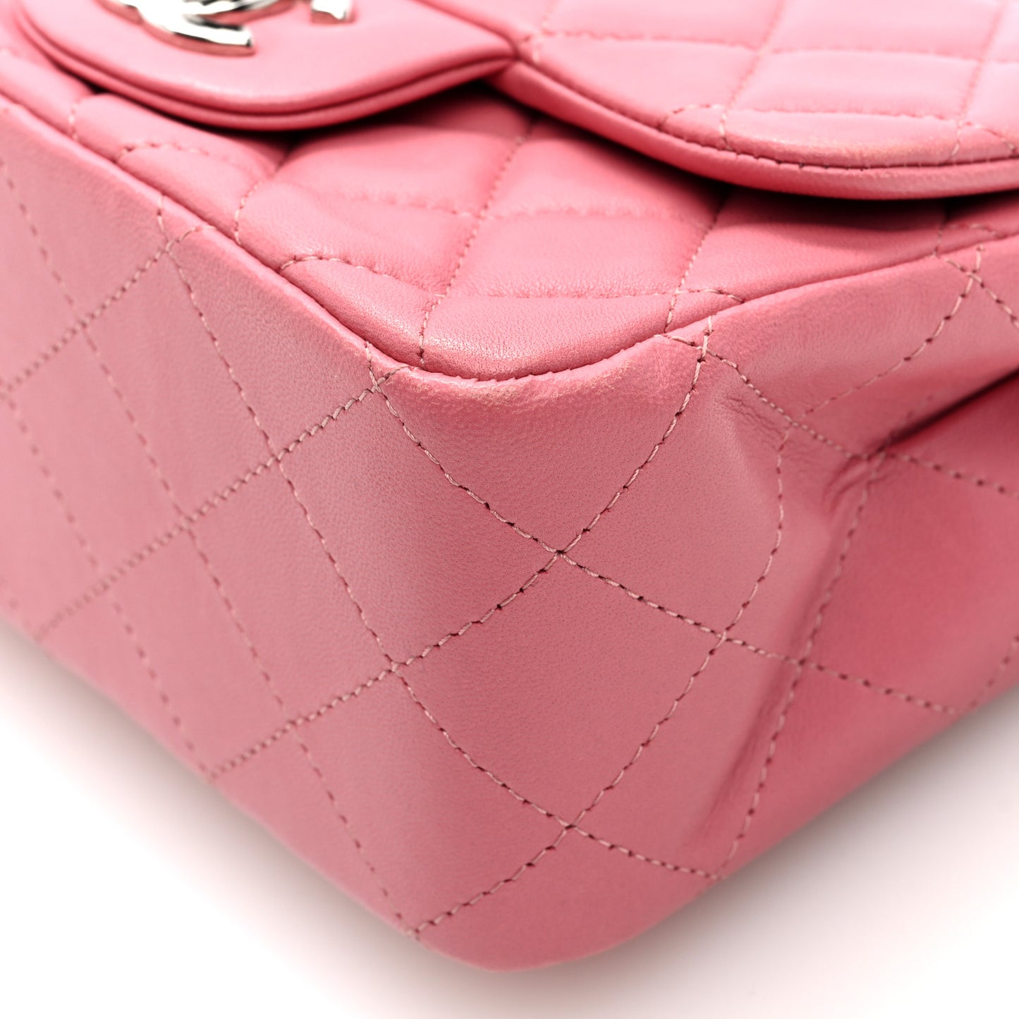 Lambskin Quilted Mini Square Flap Pink