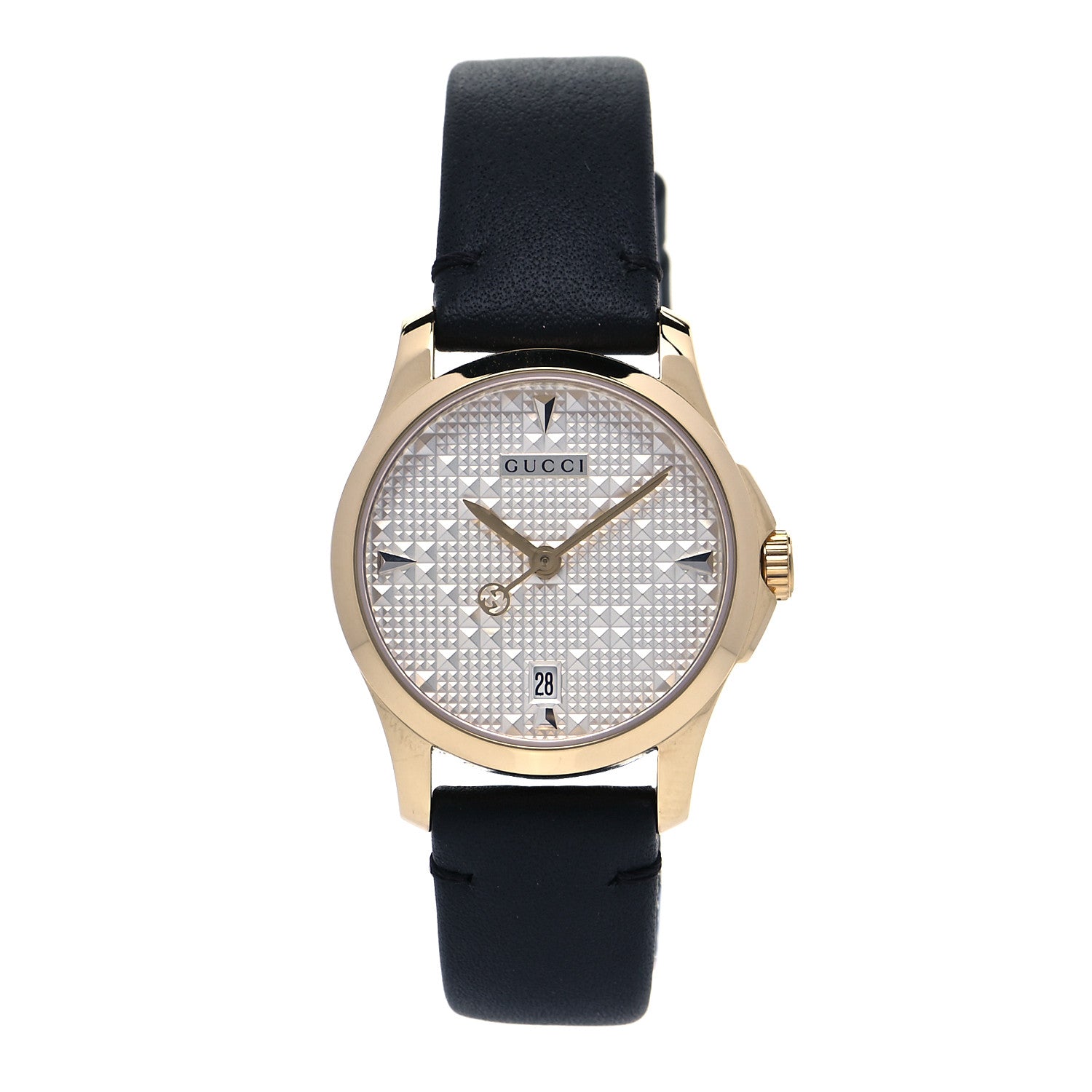 Gucci Stainless Steel Calfskin 27mm G-Timeless Diamante Quartz Watch 1 of 5
