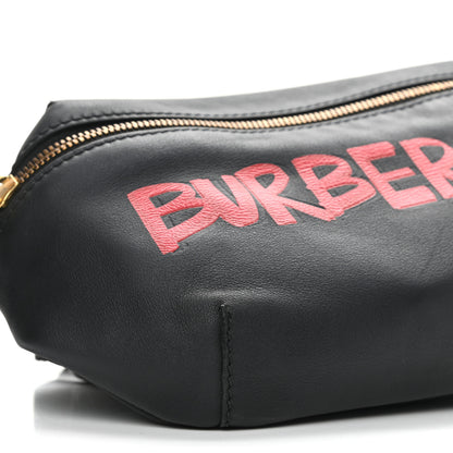 Burberry Calfskin Medium Sonny Bum Bag Black Red 9 of 10