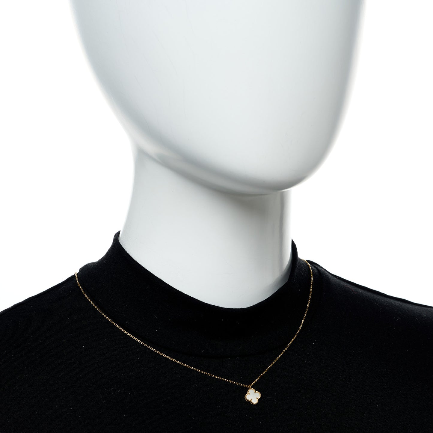18K Yellow Gold Mother of Pearl Sweet Alhambra Pendant Necklace