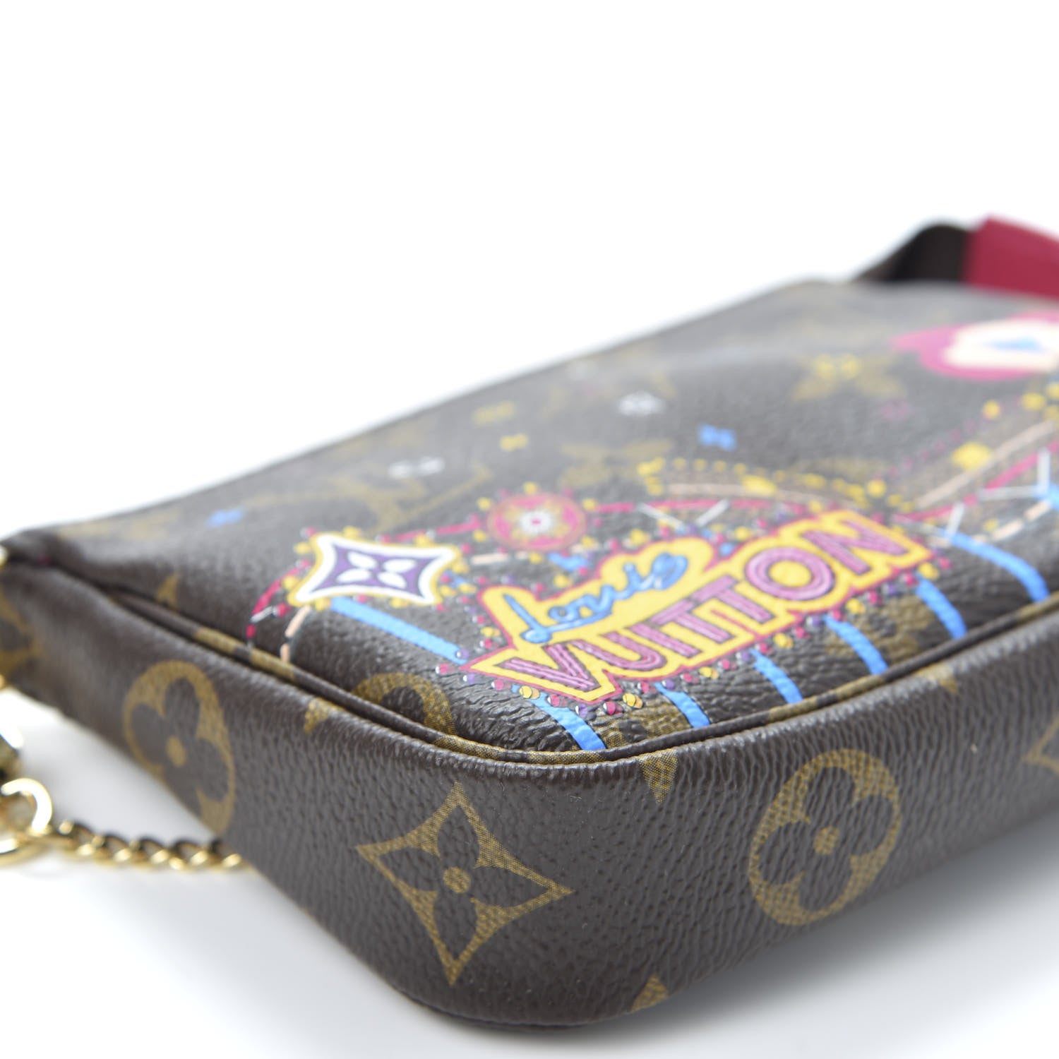 Louis Vuitton Monogram 2020 Christmas Animation Roller Coaster Mini Pochette Accessories Pivoine 5 of 11