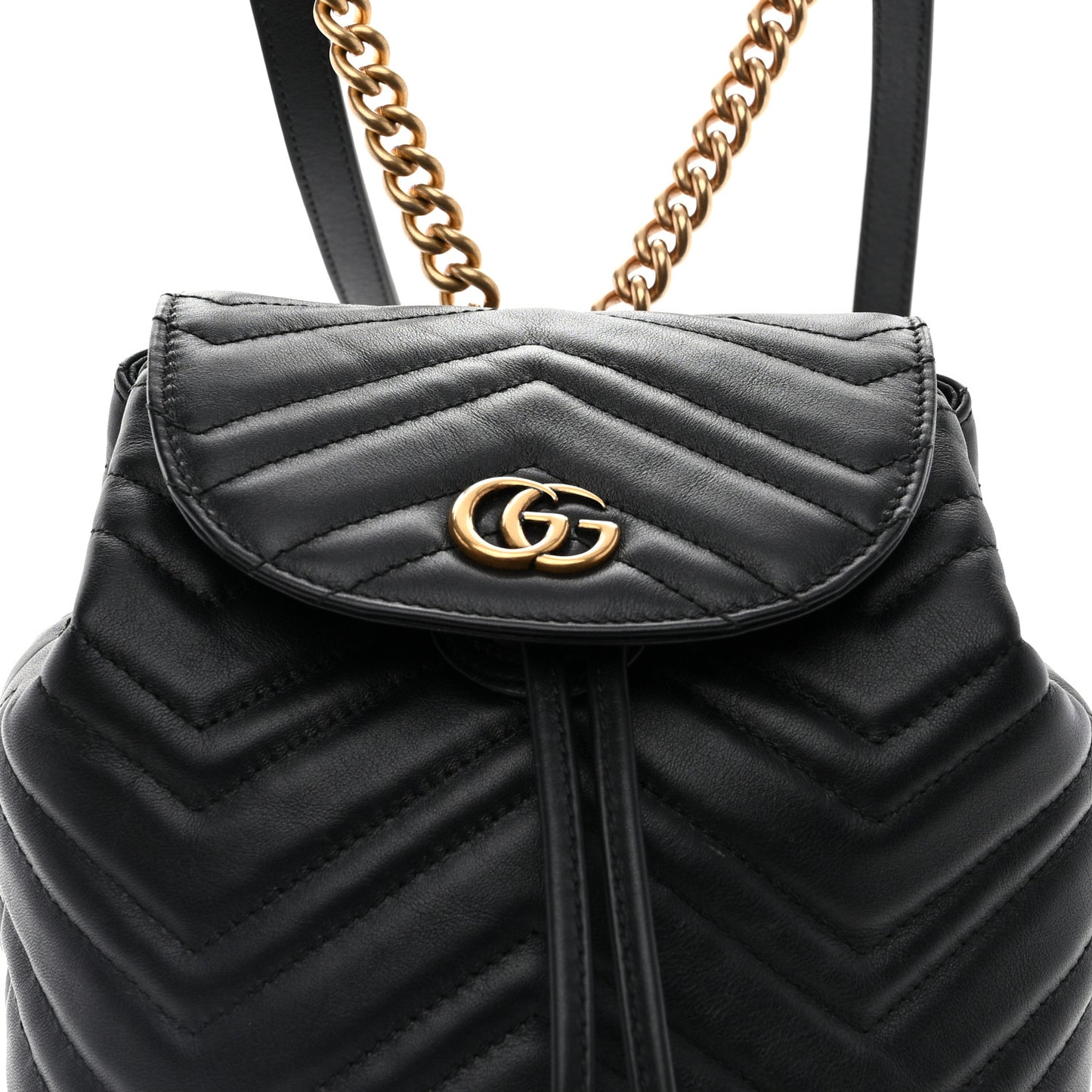 Calfskin Matelasse GG Marmont Flap Backpack Black