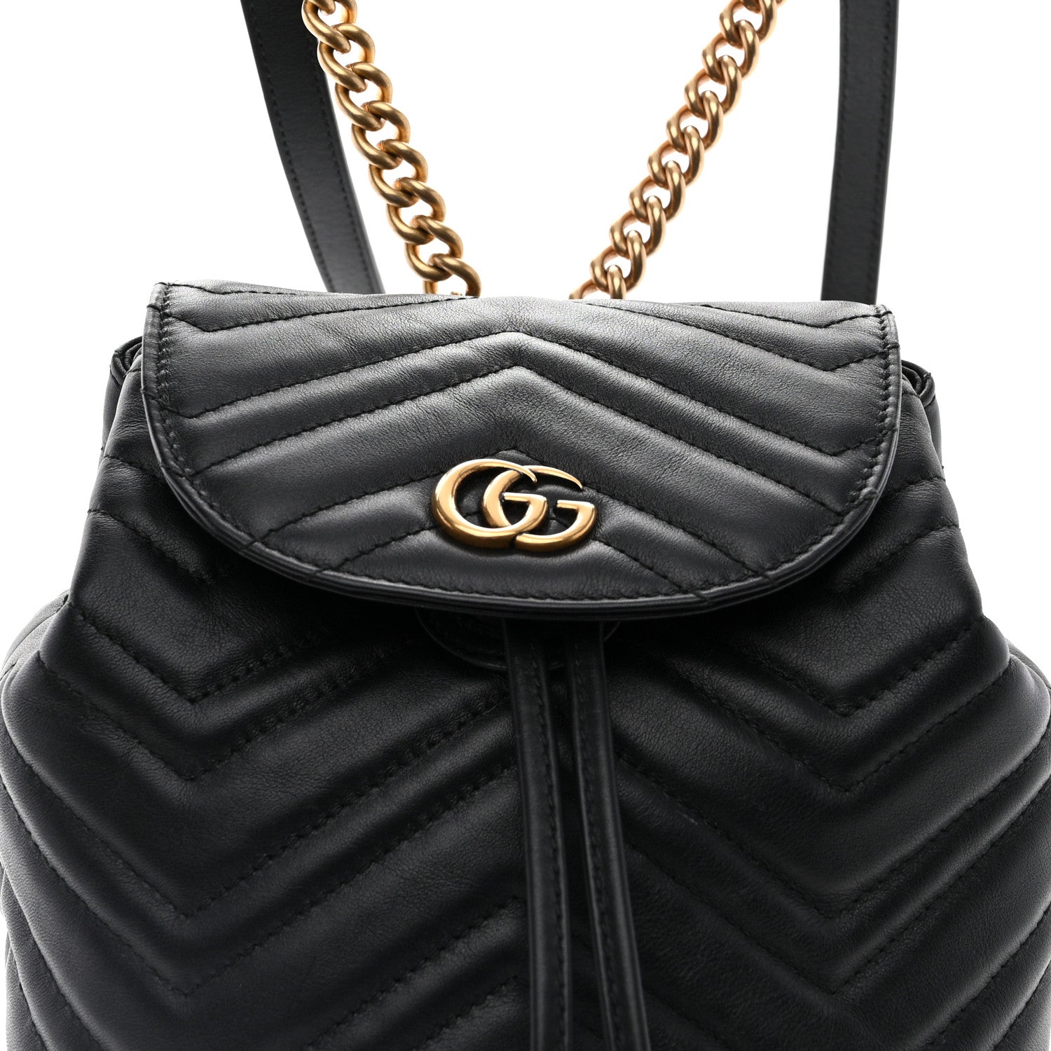Gucci Calfskin Matelasse GG Marmont Flap Backpack Black 8 of 10