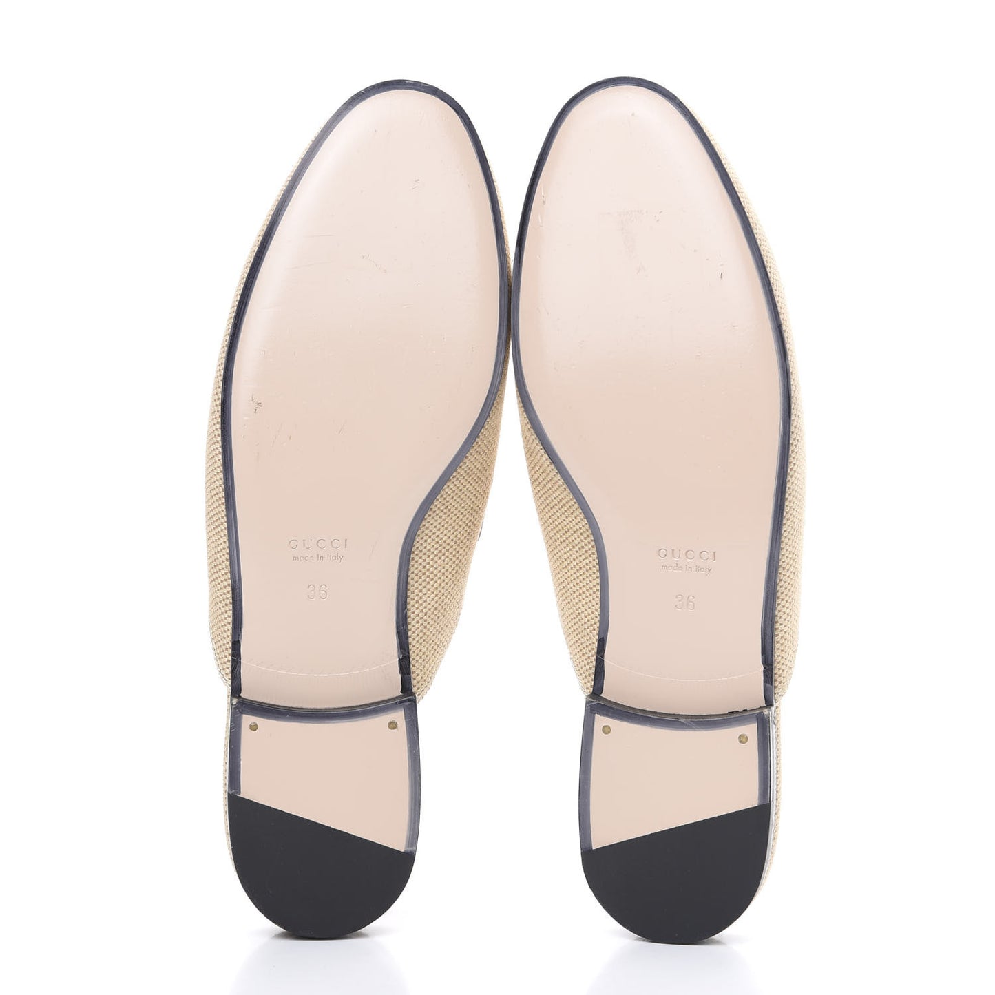 Canvas Vintage Charlotte Web Princetown Slippers 36 Sand Cuir