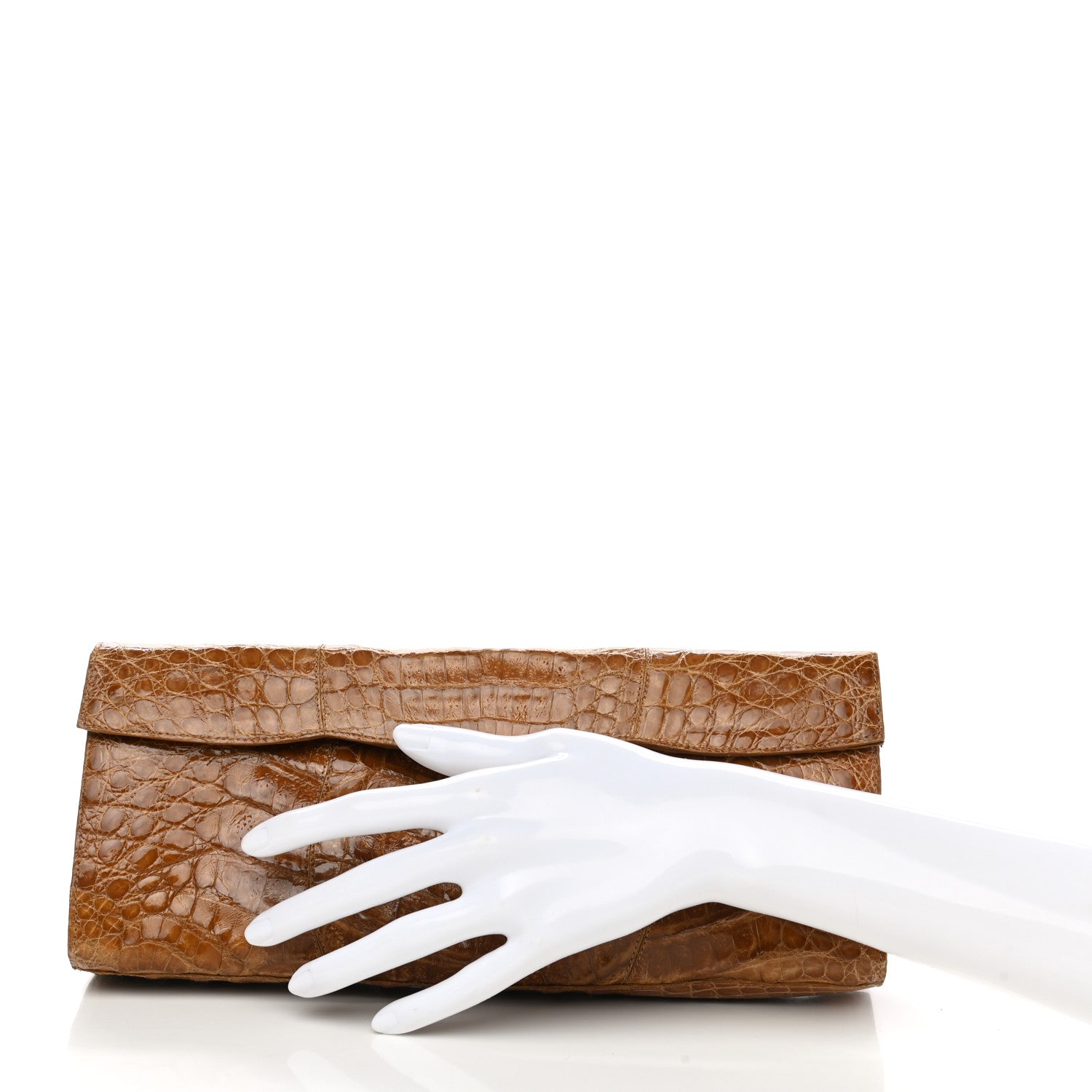 Nancy Gonzalez Crocodile Clutch Light Brown 2 of 7