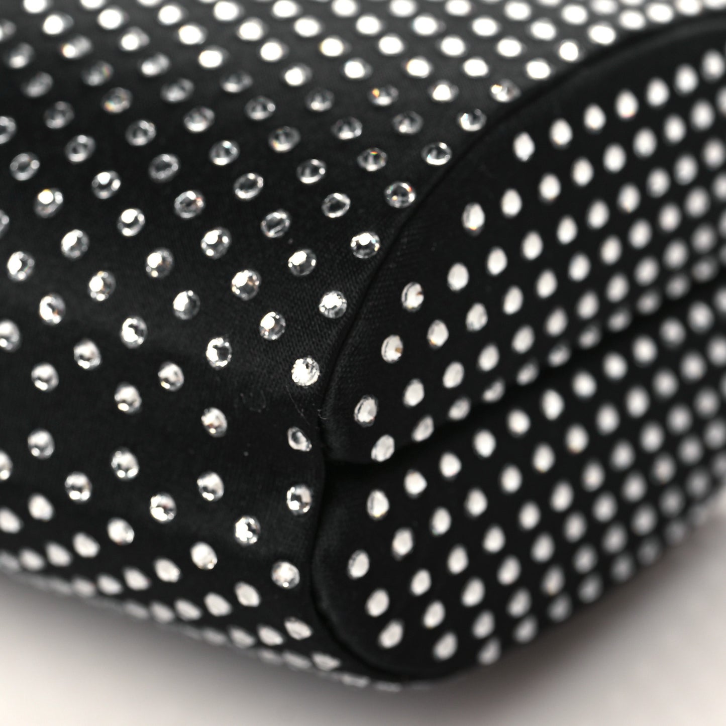 Satin Crystal Karlie Clutch Black