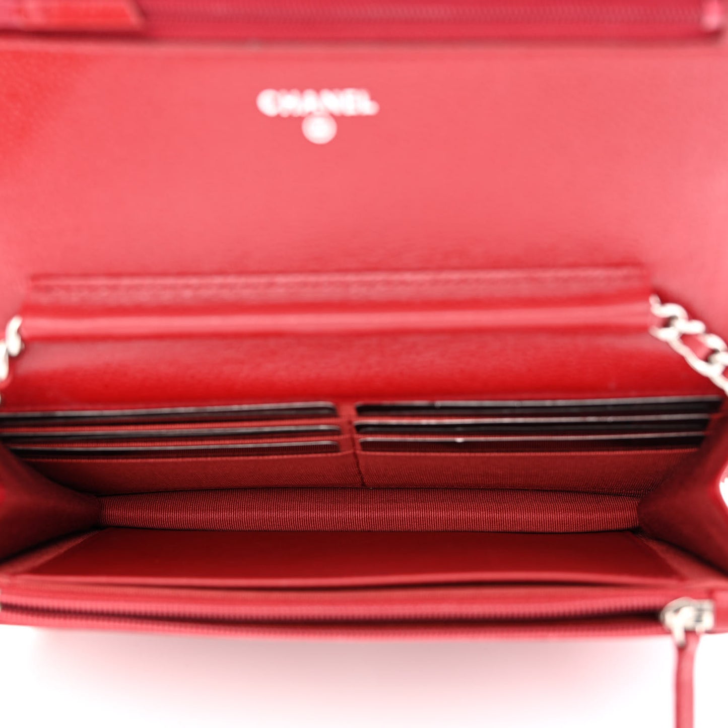 Caviar Quilted Wallet on Chain WOC Red