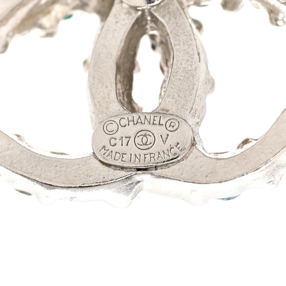 Chanel Crystal CC Earrings Silver Multicolor 4 of 5