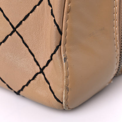 Chanel Calfskin Wild Stitch Vertical Top Handle Bag Beige 36 of 36