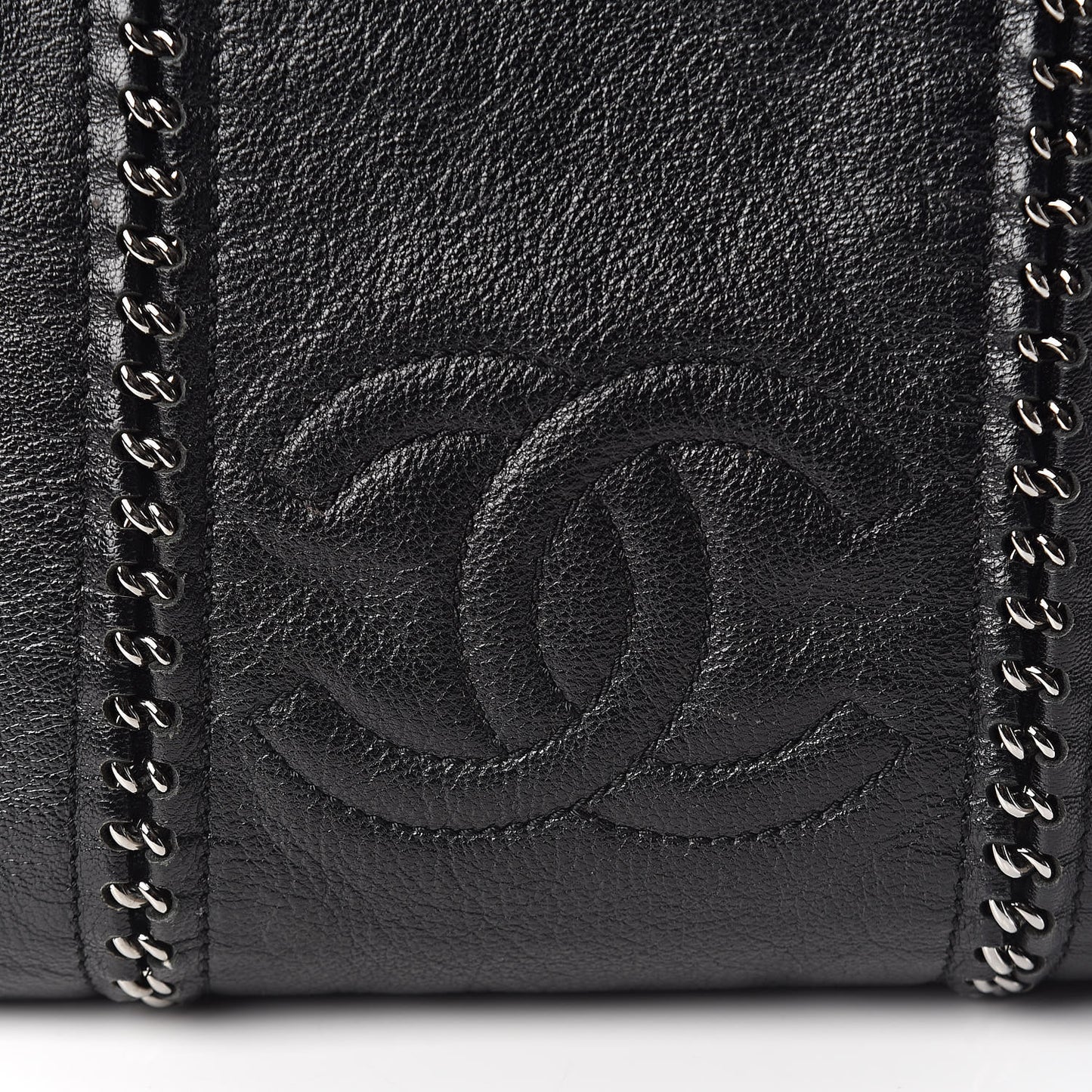 Deerskin Luxe Ligne North South Tote Black