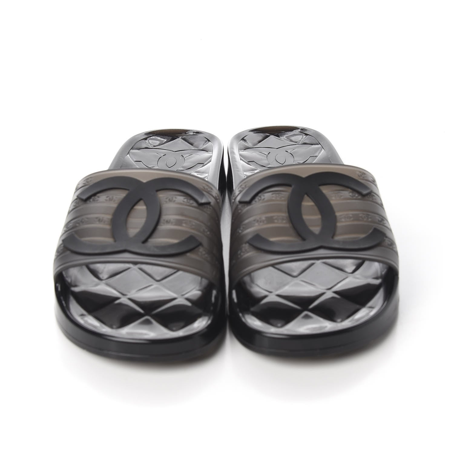 Chanel PVC CC Flat Slide Sandals 38 Black 5 of 10