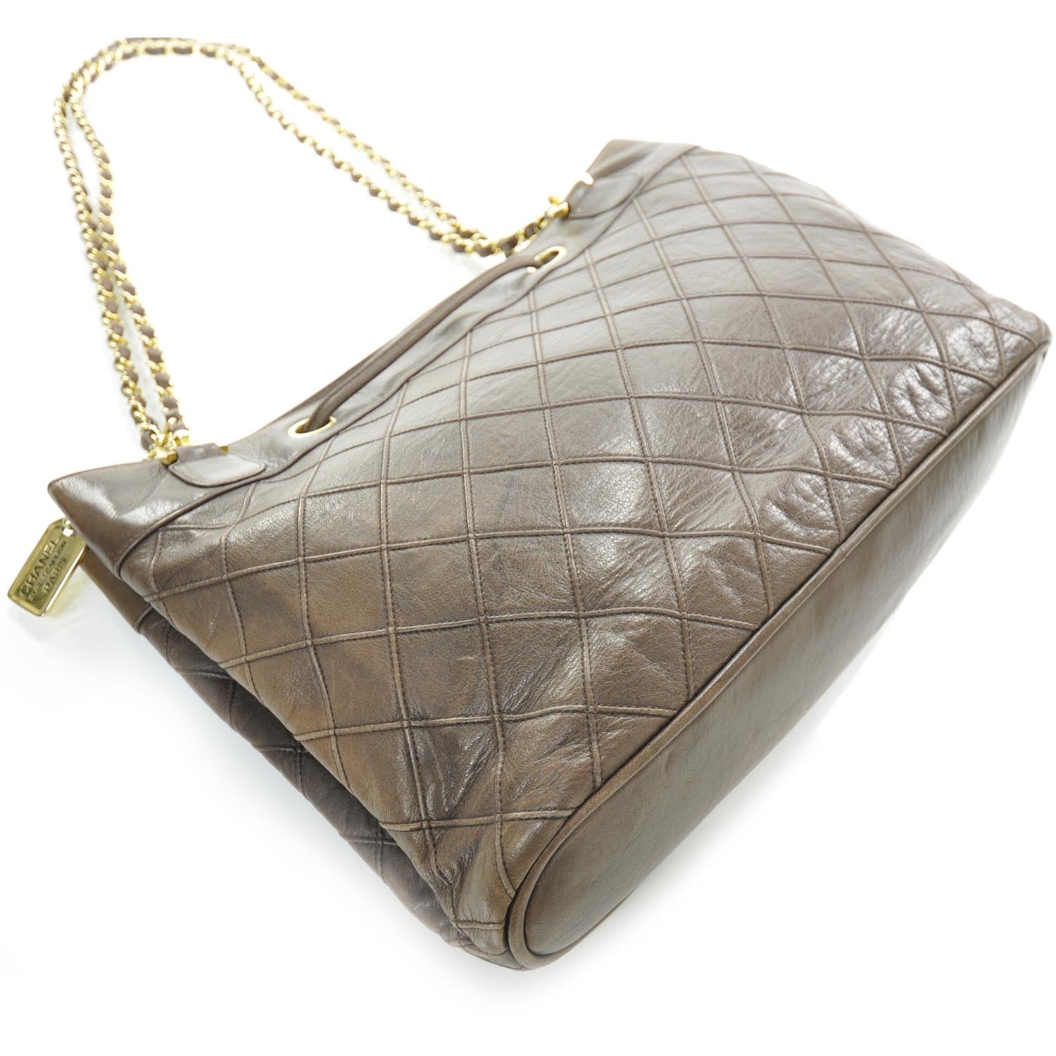 Chanel Lambskin Quilted Shoulder Bag Brown 5 of 10