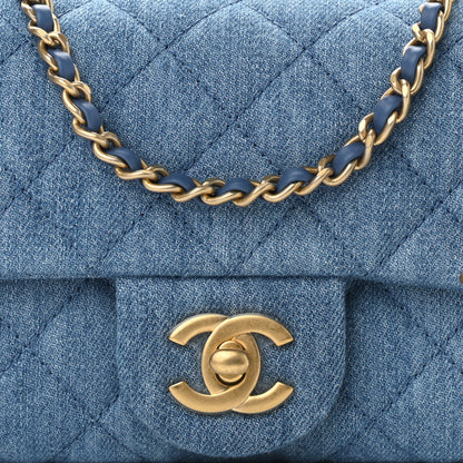 Chanel Denim Quilted Mini Pearl Crush Rectangular Flap Blue 10 of 11