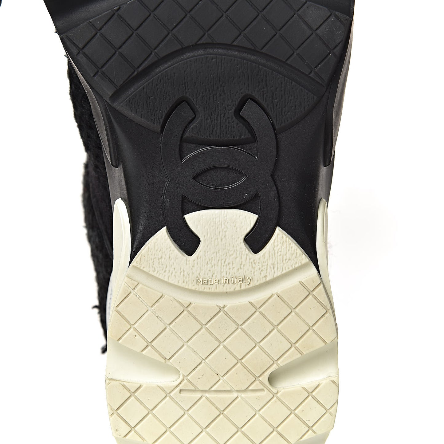 Tweed Calfskin Sneakers 38.5 Black