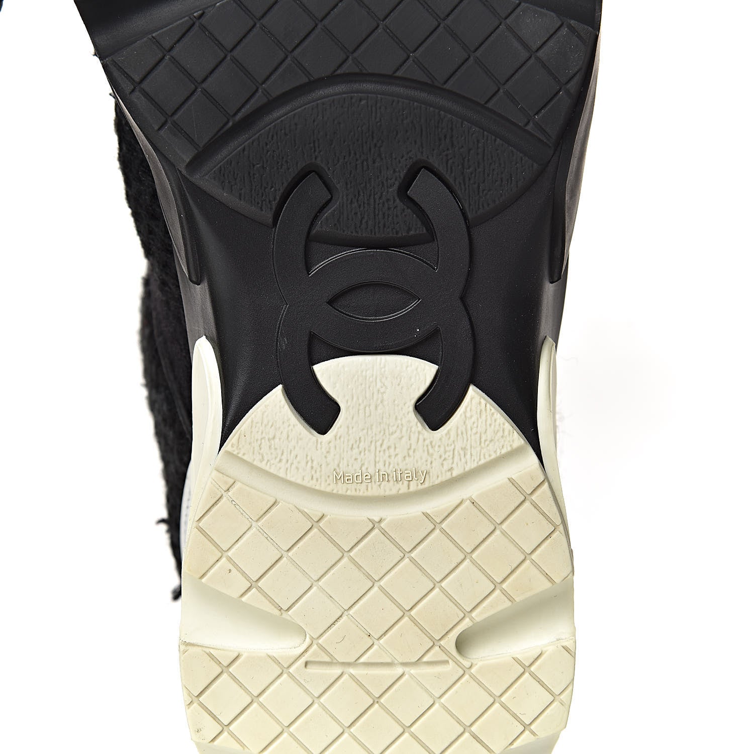 Chanel Tweed Calfskin Sneakers 38.5 Black 12 of 14