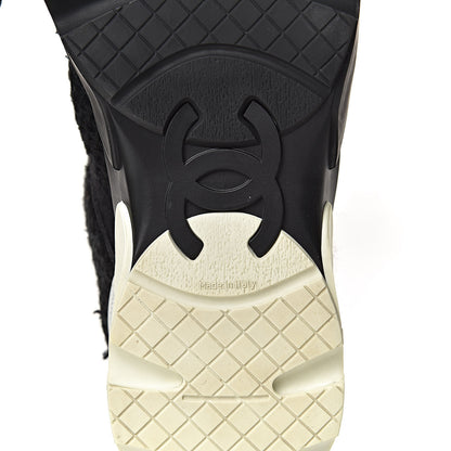Chanel Tweed Calfskin Sneakers 38.5 Black 12 of 14