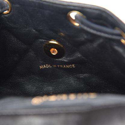 Chanel Lambskin Quilted Drawstring Backpack Black 7 of 11