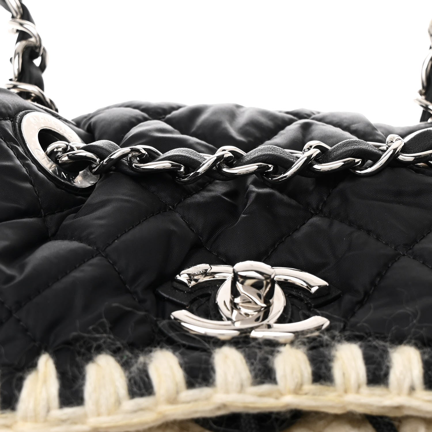 Chanel Wool Nylon Quilted Coco Neige Backpack Black Ecru 8 of 10