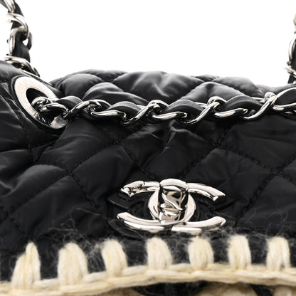 Chanel Wool Nylon Quilted Coco Neige Backpack Black Ecru 8 of 10