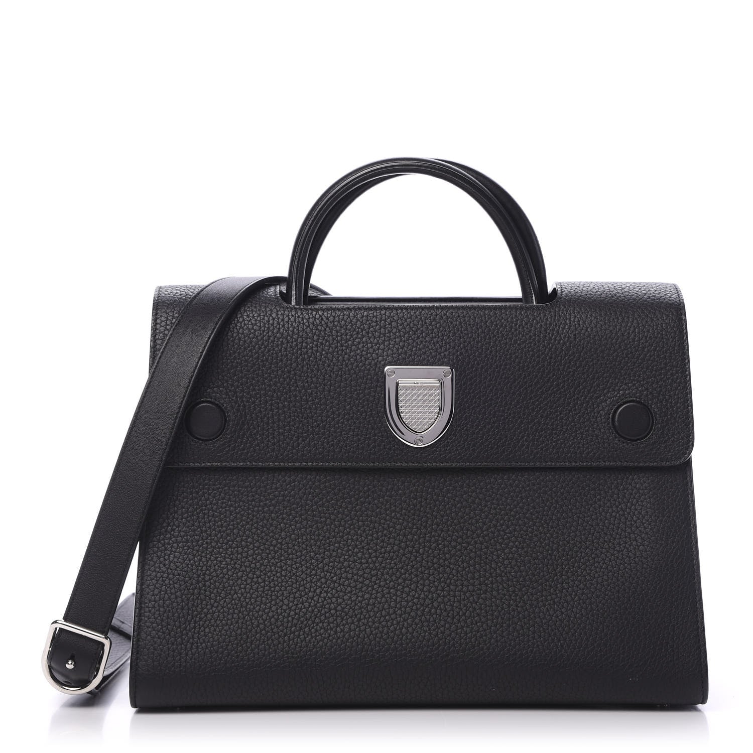 Christian Dior Grained Calfskin Medium Diorever Flap Black 1 of 8