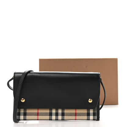 Burberry Calfskin Vintage Check Phone Pocket Crossbody Archive Beige Black 10 of 10