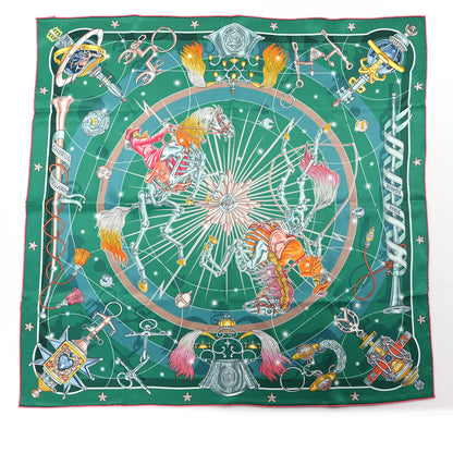 Hermes Silk Chorus Stellarum Scarf 70 Vert Vif Rose Multicolor 5 of 5