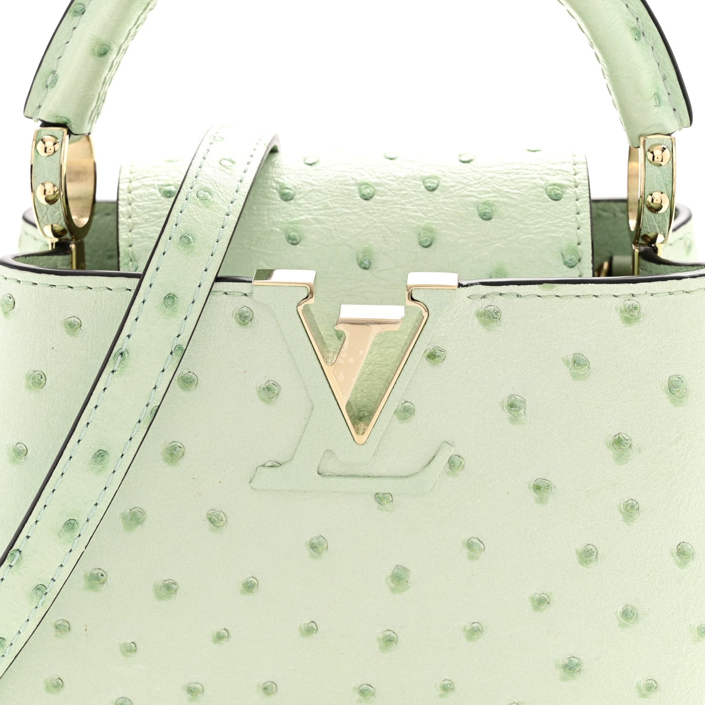 Ostrich Capucines Mini Vert Celadon