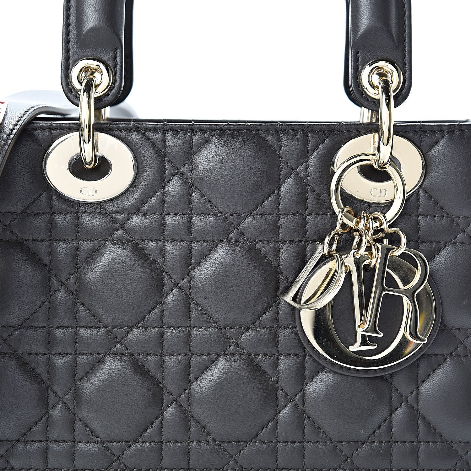 Christian Dior Lambskin Cannage Small Lucky Badges My Lady Dior Black 8 of 12