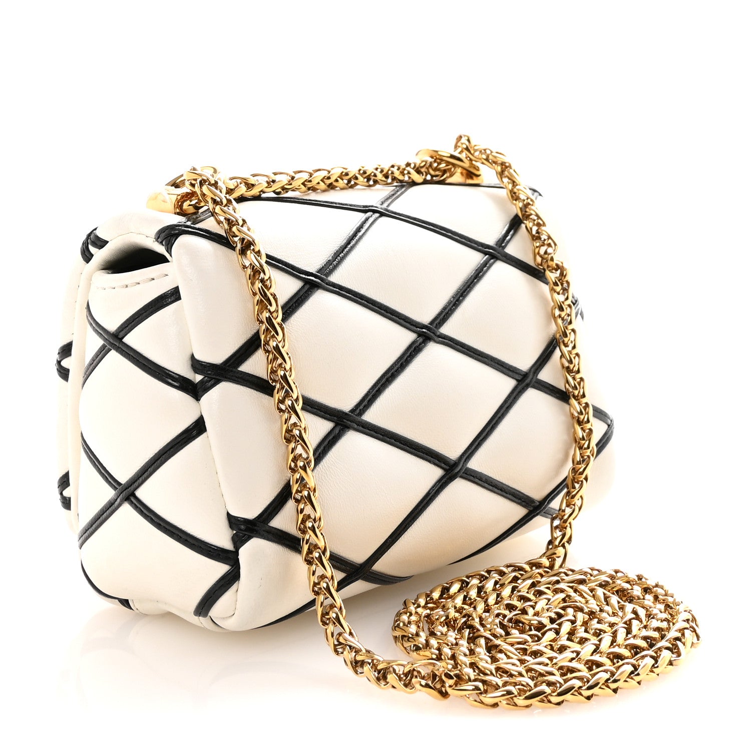 Louis Vuitton Lambskin Malletage Pico GO-14 White Black 2 of 8