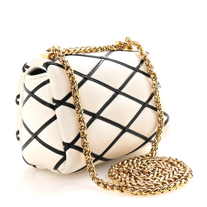 Louis Vuitton Lambskin Malletage Pico GO-14 White Black 2 of 8
