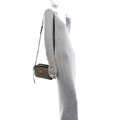 Gucci Monogram Matelasse Diagonal Small GG Marmont Chain Shoulder Bag Beige Black 2 of 10