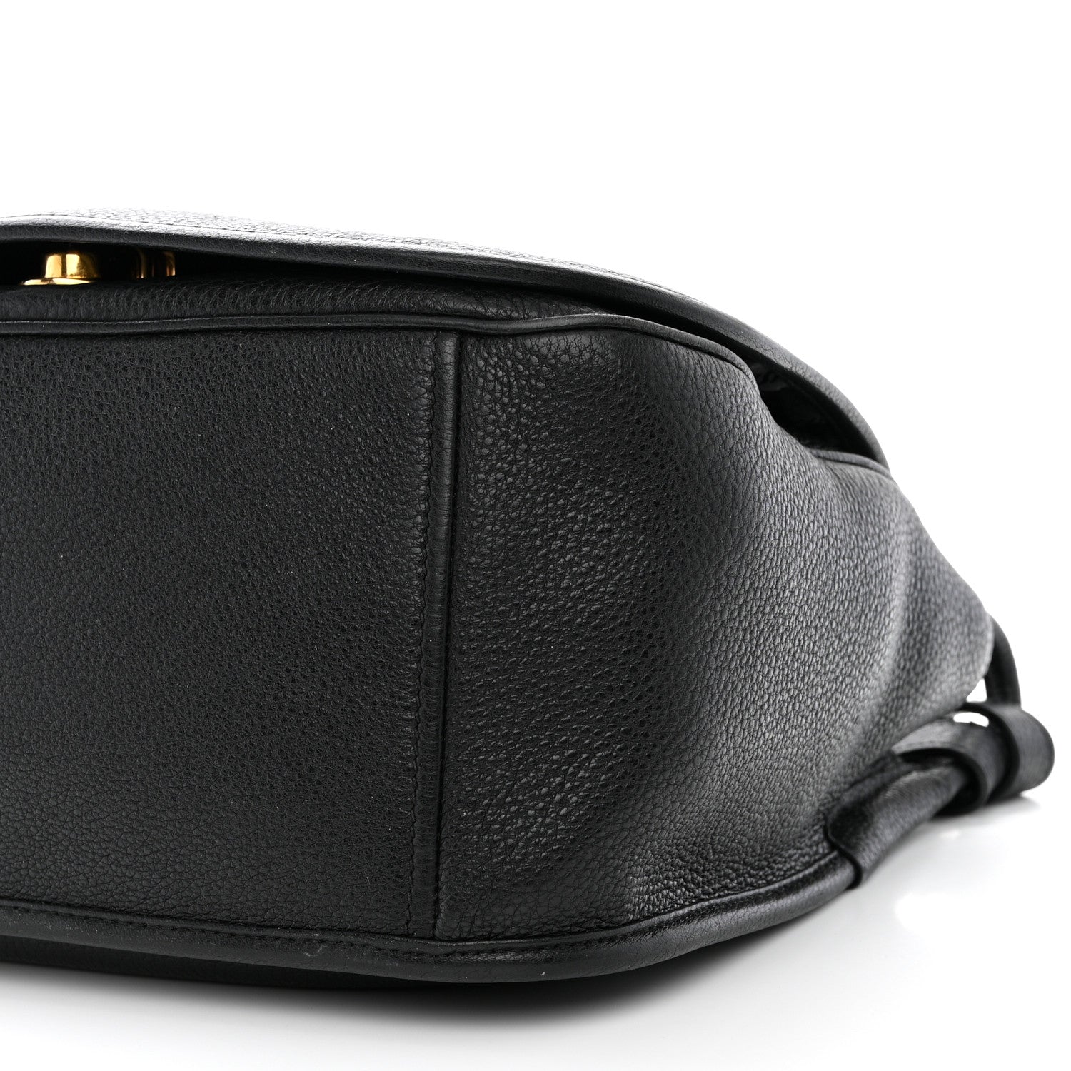 Prada Vitello Daino Embossed Logo Flap Shoulder Bag Black 11 of 12