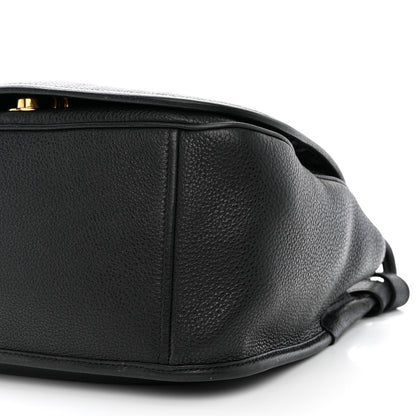 Prada Vitello Daino Embossed Logo Flap Shoulder Bag Black 11 of 12