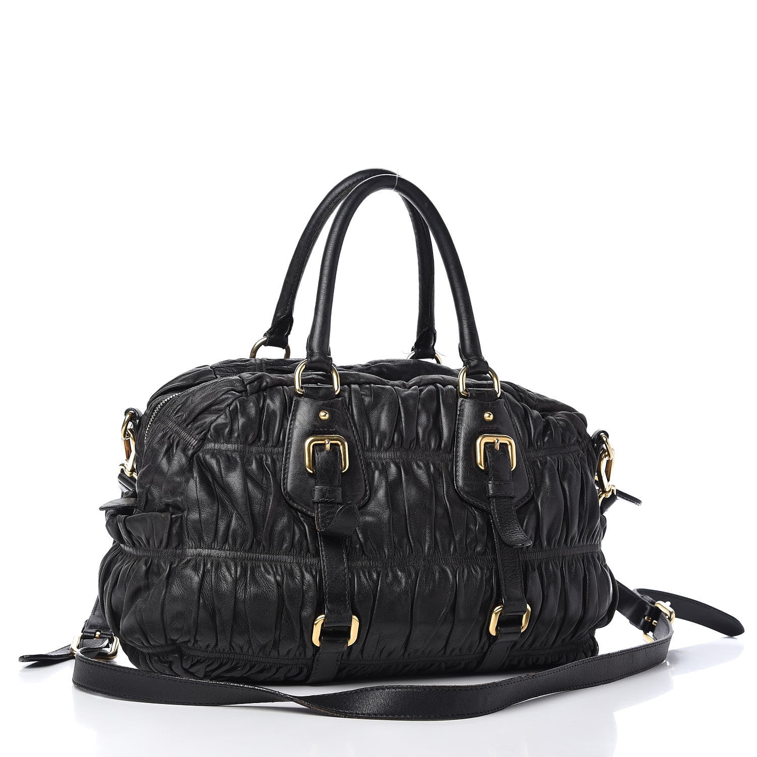Prada Nappa Gaufre Satchel Black 3 of 13