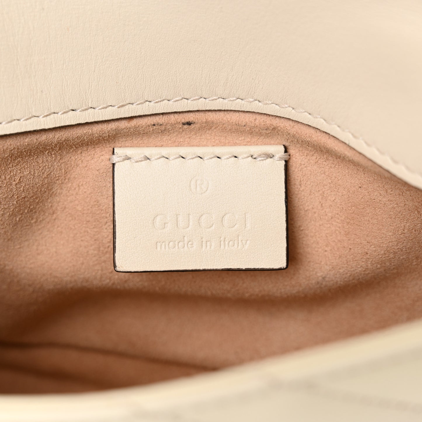 Calfskin Matelasse Super Mini GG Marmont Shoulder Bag White