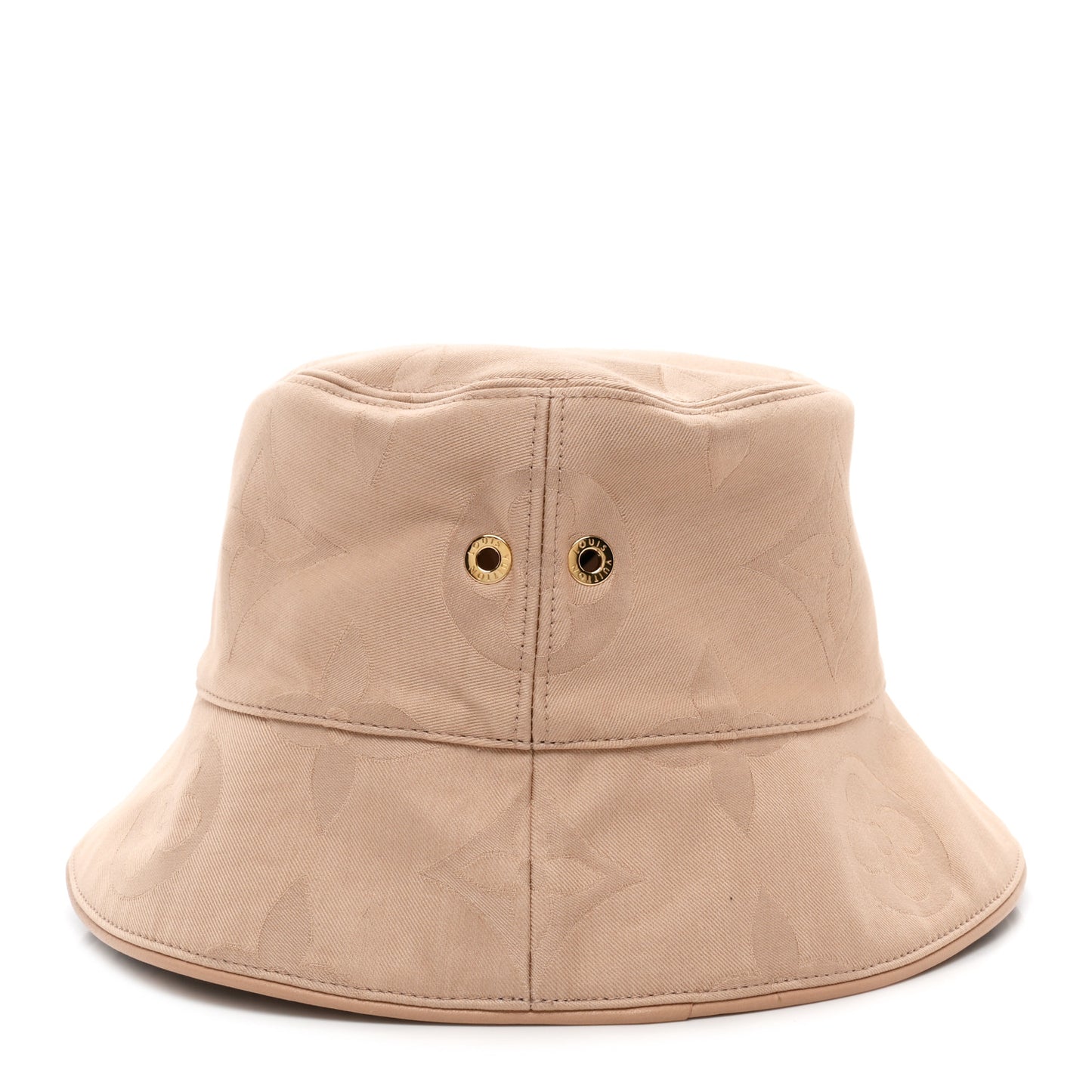 Cotton Monogram Flower Tile Reversible Bucket Hat M Beige