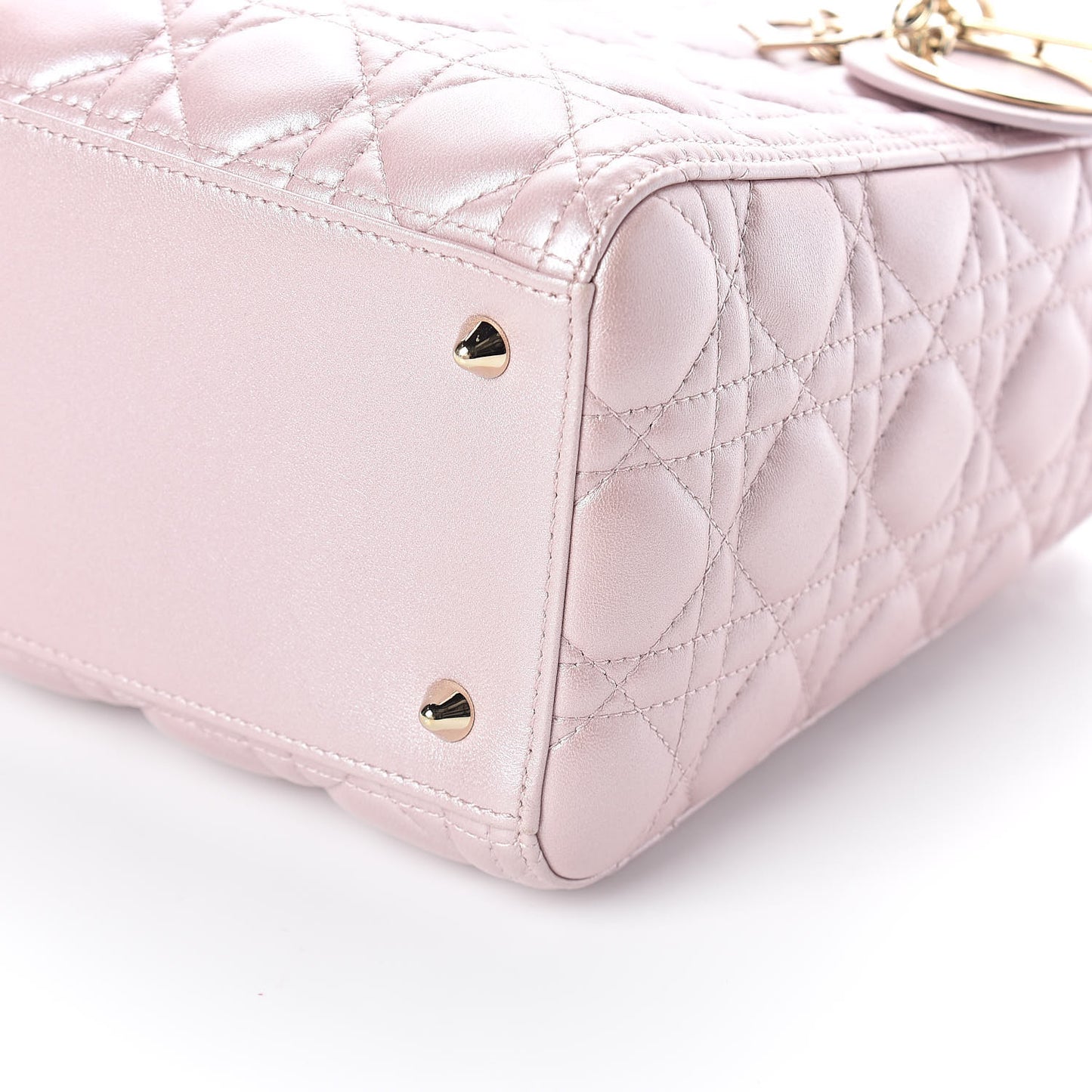 Pearly Lambskin Cannage Medium Lady Dior Lotus