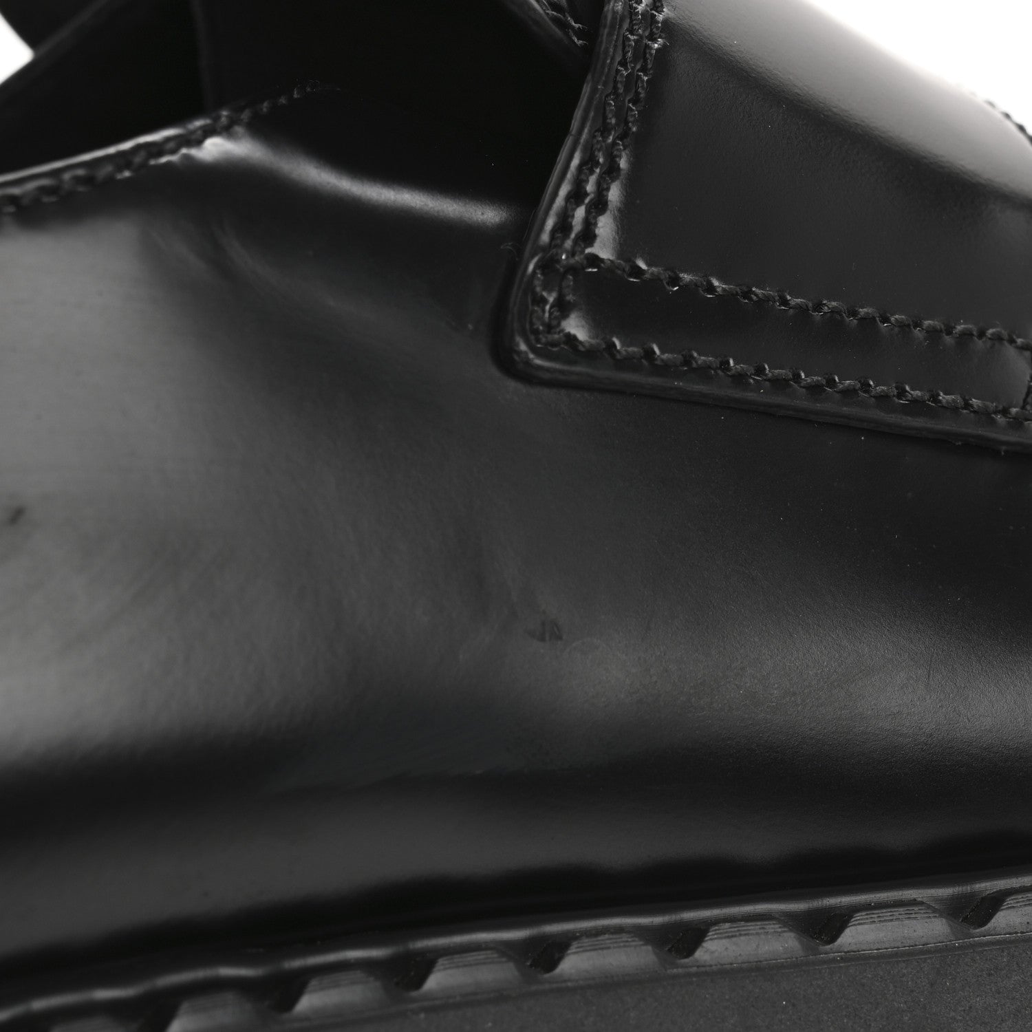Prada Spazzolato Metal Triangle Logo 50mm Loafers 37 Black 10 of 13