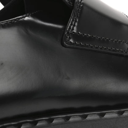 Prada Spazzolato Metal Triangle Logo 50mm Loafers 37 Black 10 of 13