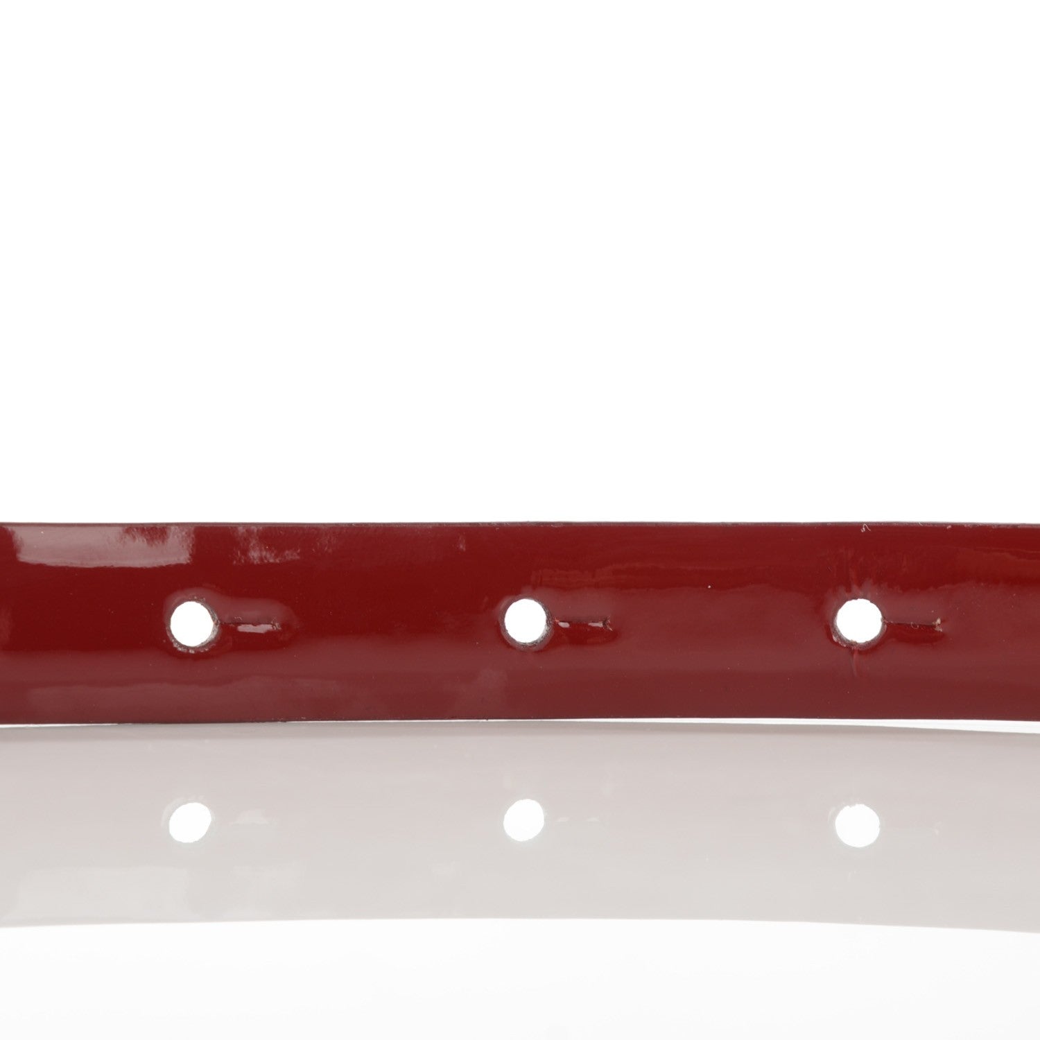 Chanel Patent Calfskin CC Logo Skinny Belt 95 38 Red 8 of 8